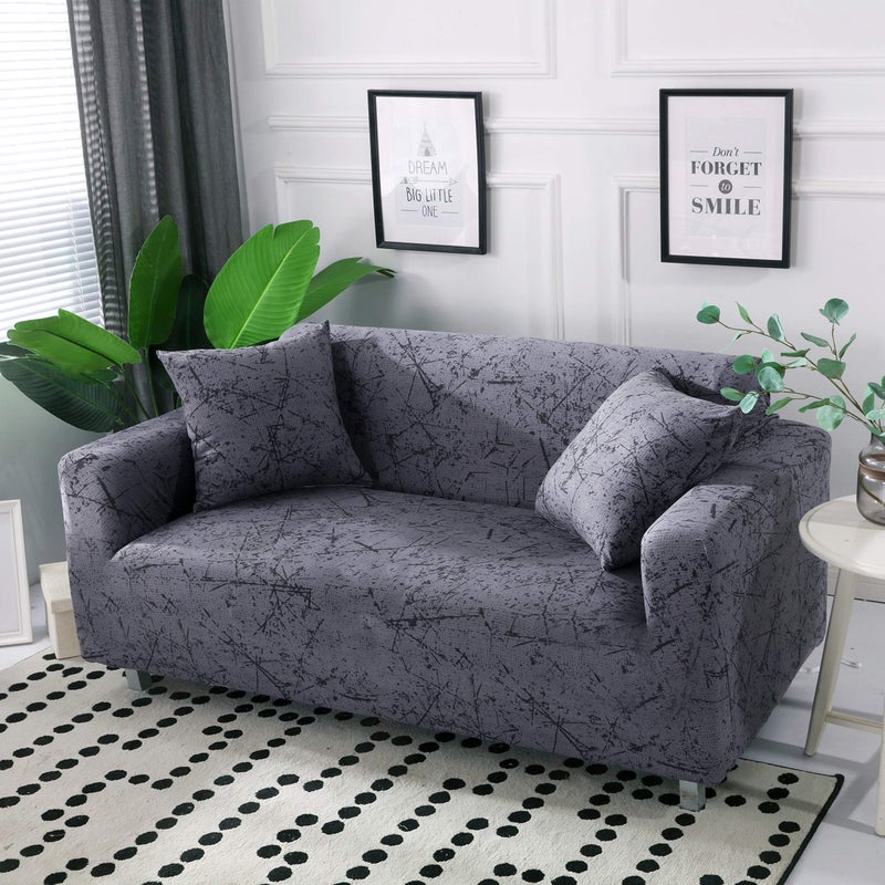 HOOBUY Printed Sofa Cover Stretch Couch Covers Sofa Slipcovers for 4 Cushion Couch with Two Free Pillow Case 09#(4 Seater/Large 3 Seater) - Image 2